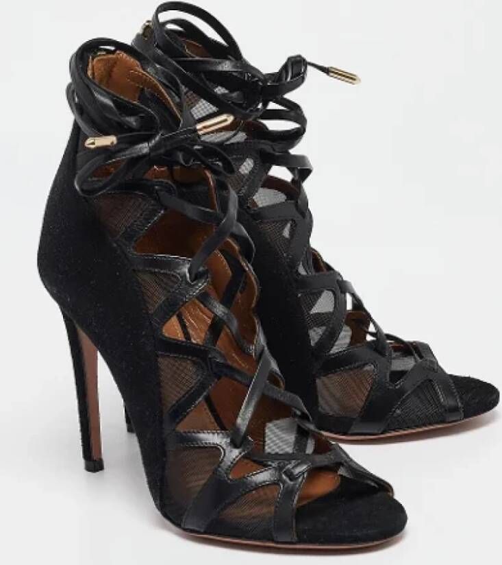 Aquazzura Pre-owned Leather sandals Black Dames