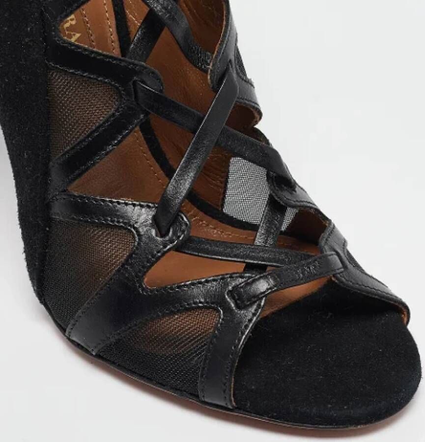 Aquazzura Pre-owned Leather sandals Black Dames