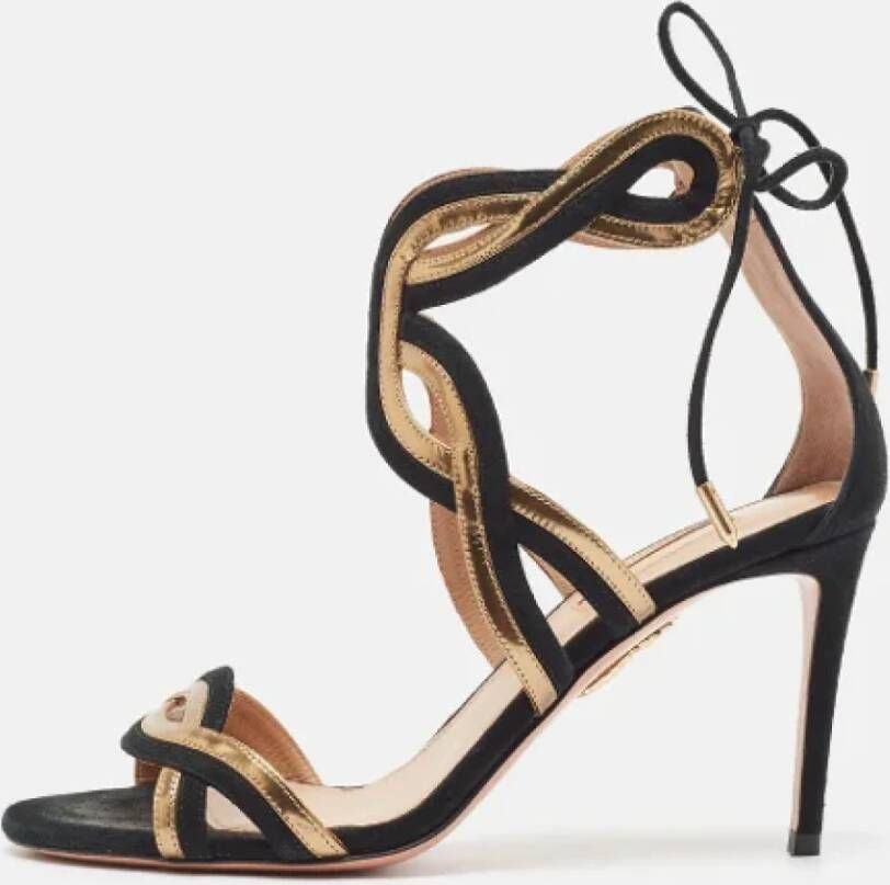 Aquazzura Pre-owned Leather sandals Black Dames