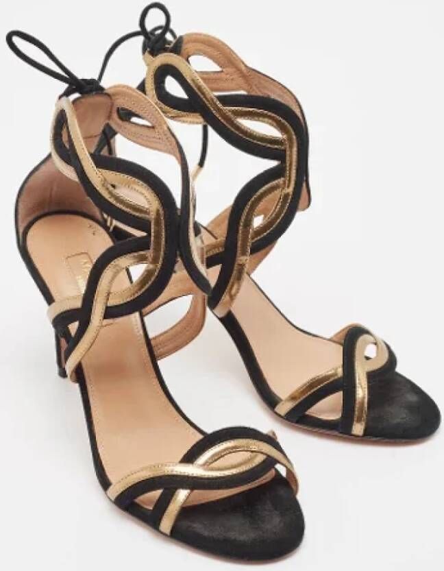 Aquazzura Pre-owned Leather sandals Black Dames