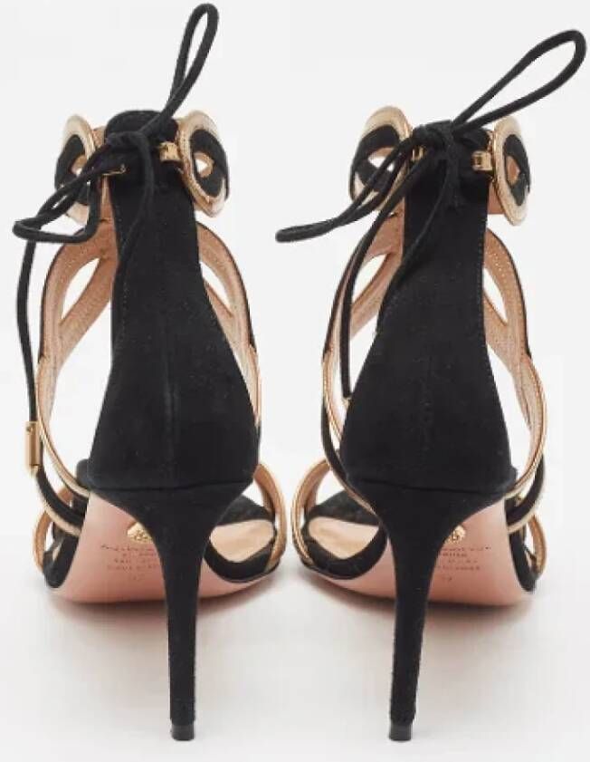 Aquazzura Pre-owned Leather sandals Black Dames