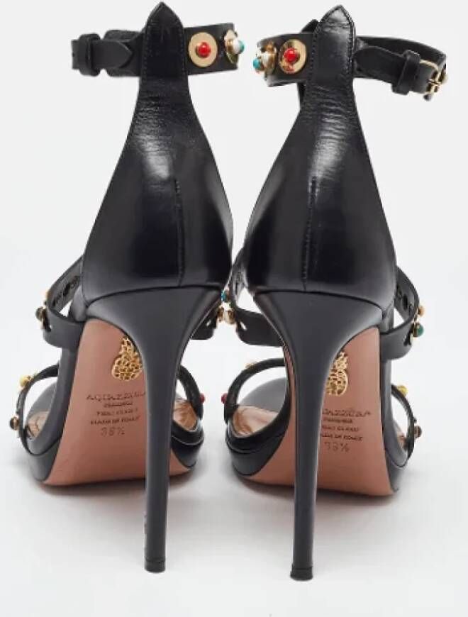 Aquazzura Pre-owned Leather sandals Black Dames