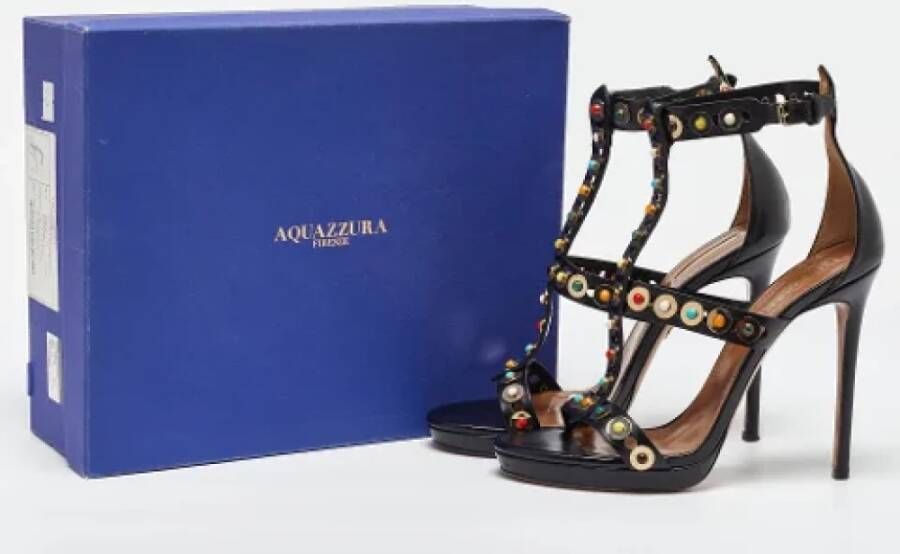 Aquazzura Pre-owned Leather sandals Black Dames