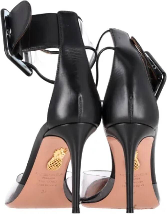 Aquazzura Pre-owned Leather sandals Black Dames