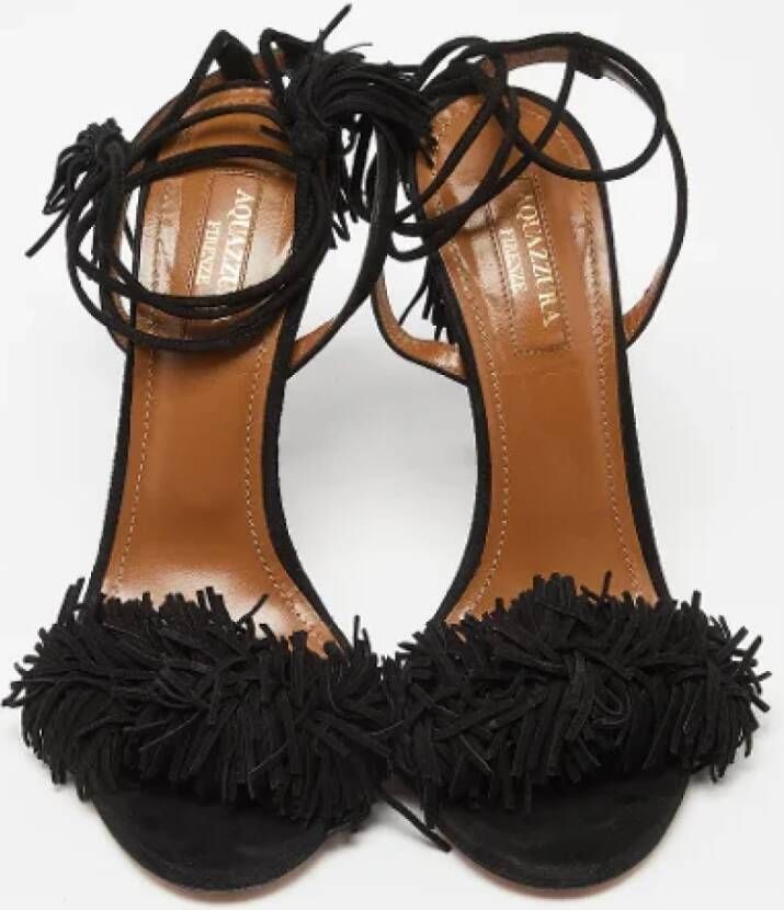 Aquazzura Pre-owned Leather sandals Black Dames