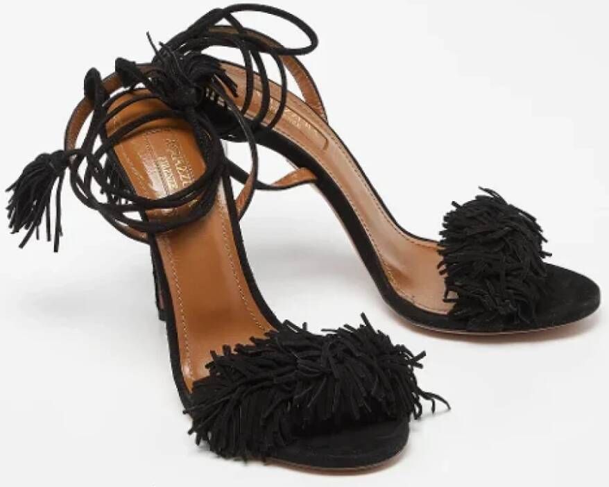 Aquazzura Pre-owned Leather sandals Black Dames