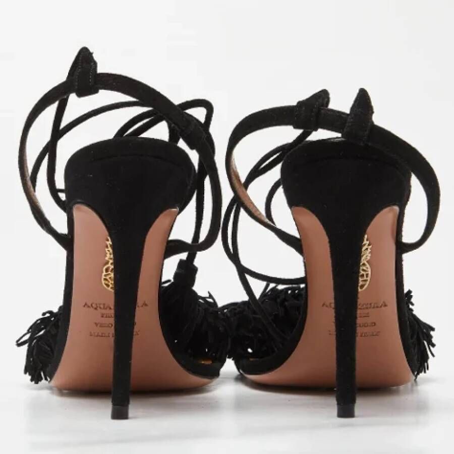 Aquazzura Pre-owned Leather sandals Black Dames