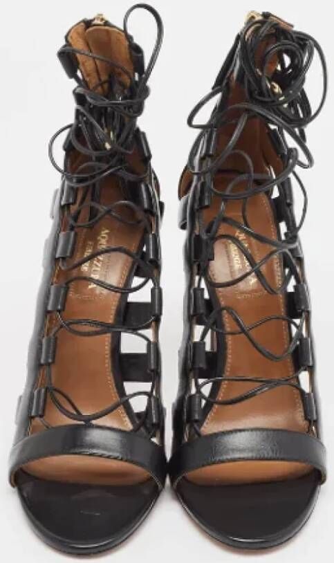 Aquazzura Pre-owned Leather sandals Black Dames