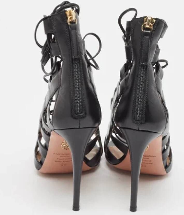 Aquazzura Pre-owned Leather sandals Black Dames