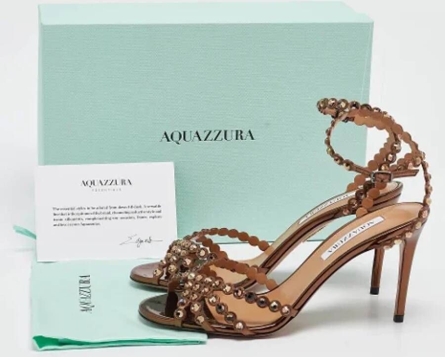 Aquazzura Pre-owned Leather sandals Brown Dames