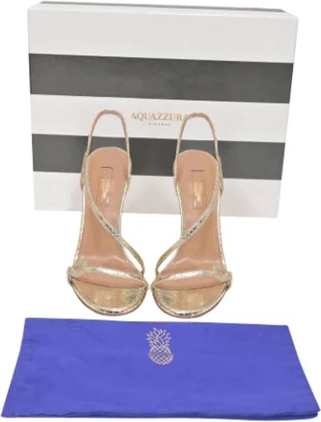 Aquazzura Pre-owned Leather sandals Gray Dames