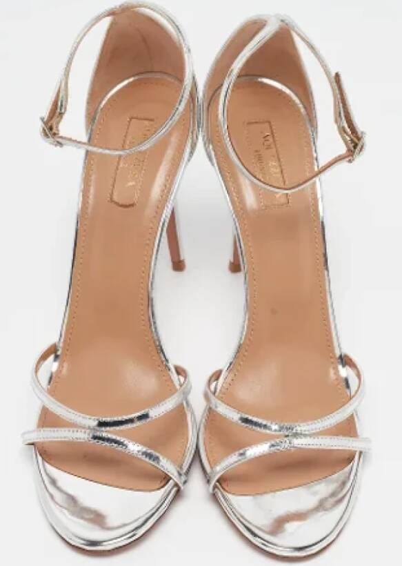 Aquazzura Pre-owned Leather sandals Gray Dames