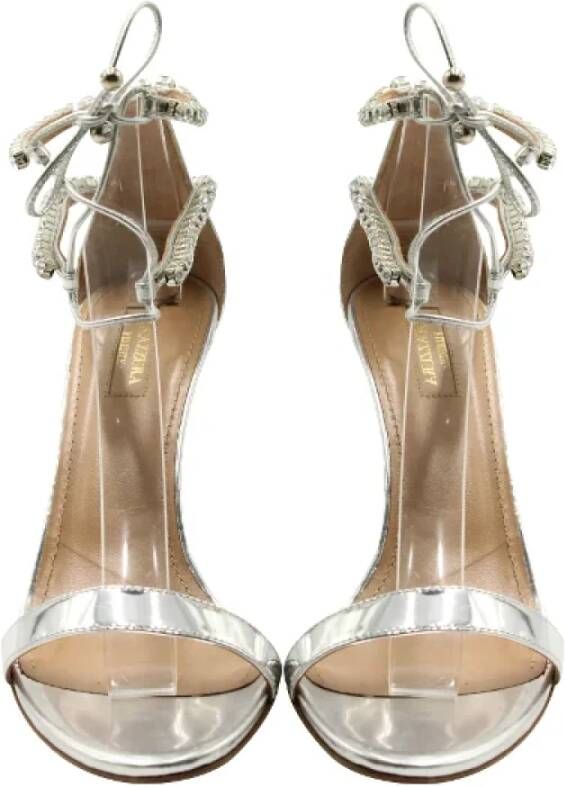 Aquazzura Pre-owned Leather sandals Gray Dames