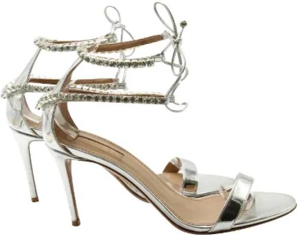 Aquazzura Pre-owned Leather sandals Gray Dames