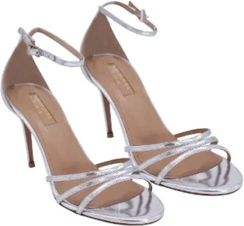 Aquazzura Pre-owned Leather sandals Gray Dames