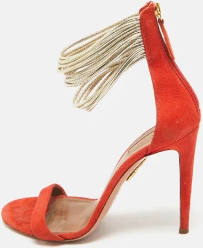 Aquazzura Pre-owned Leather sandals Orange Dames