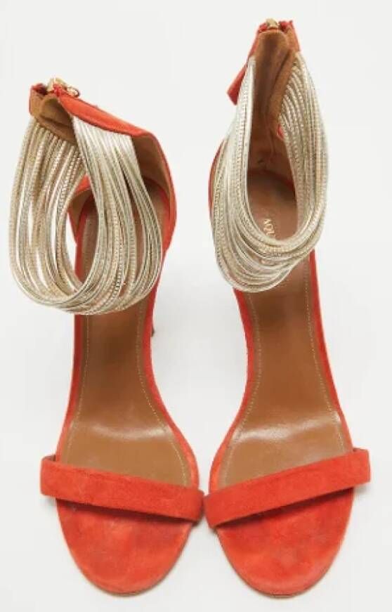 Aquazzura Pre-owned Leather sandals Orange Dames