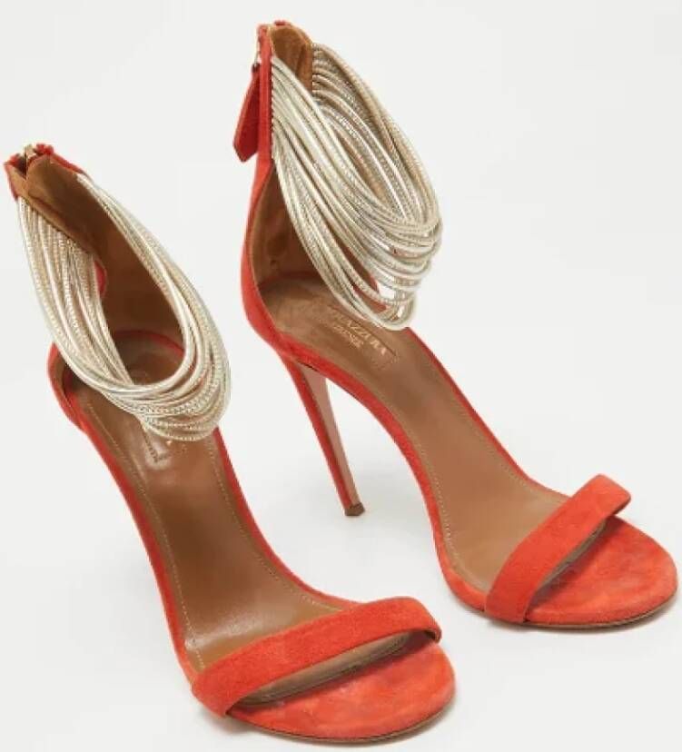 Aquazzura Pre-owned Leather sandals Orange Dames