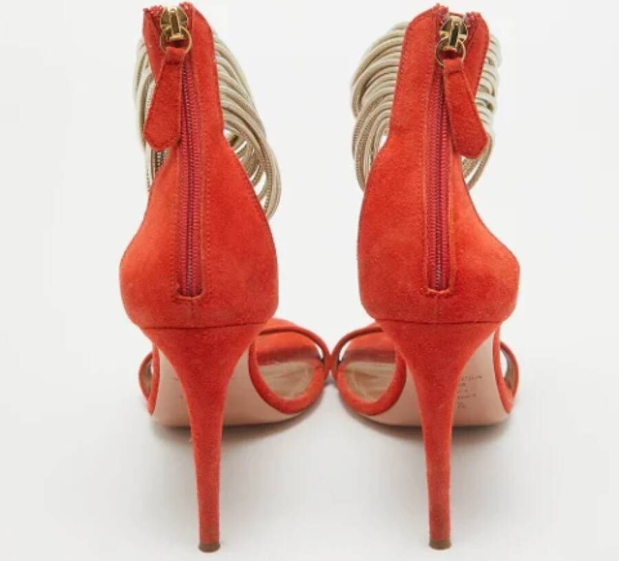 Aquazzura Pre-owned Leather sandals Orange Dames