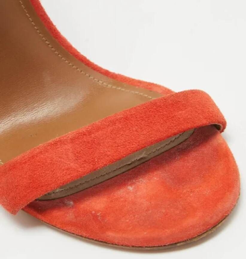 Aquazzura Pre-owned Leather sandals Orange Dames