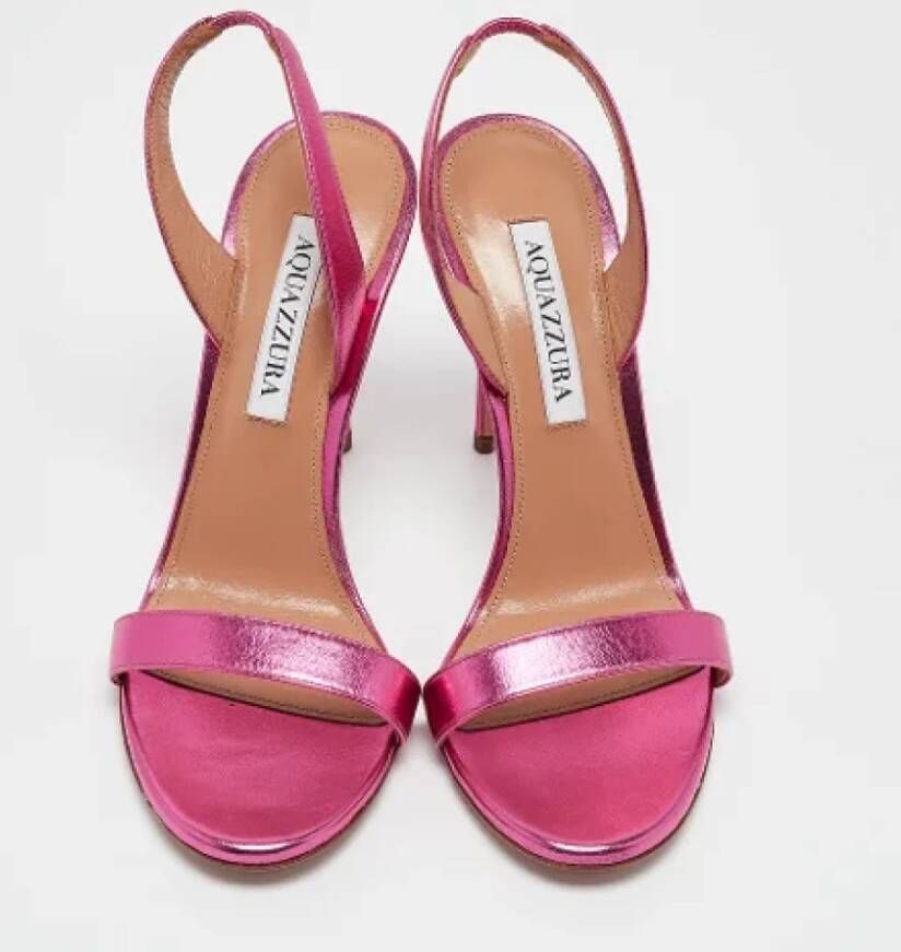 Aquazzura Pre-owned Leather sandals Pink Dames