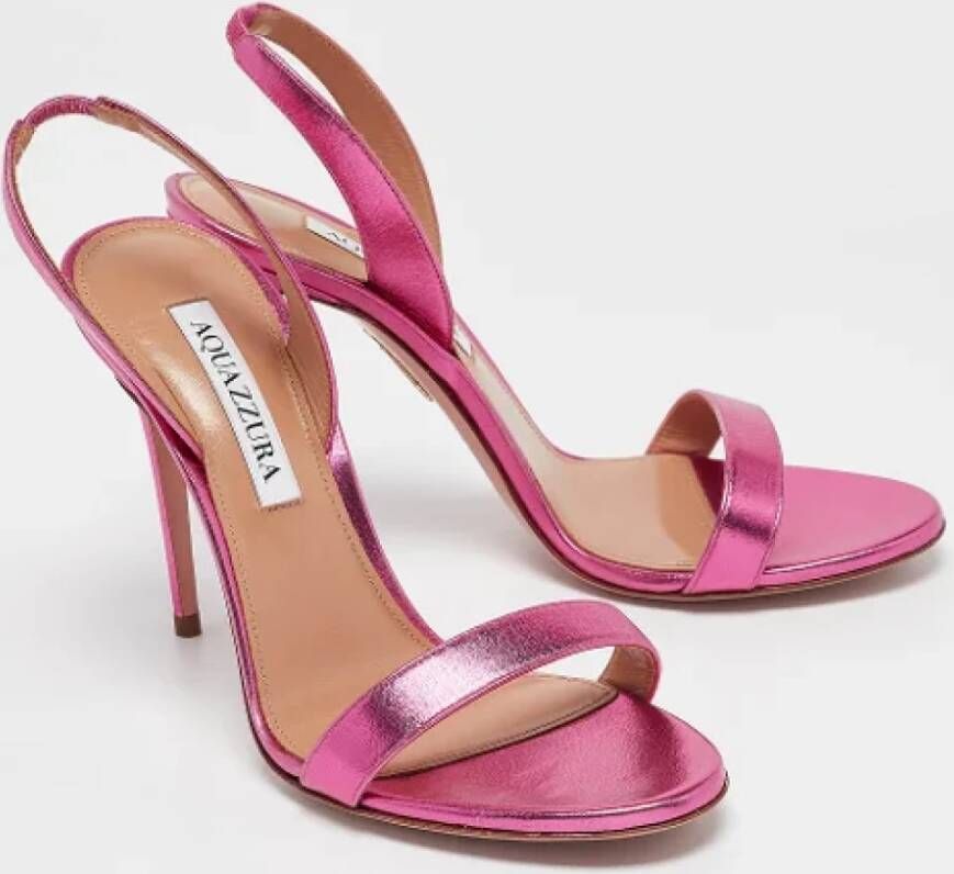 Aquazzura Pre-owned Leather sandals Pink Dames