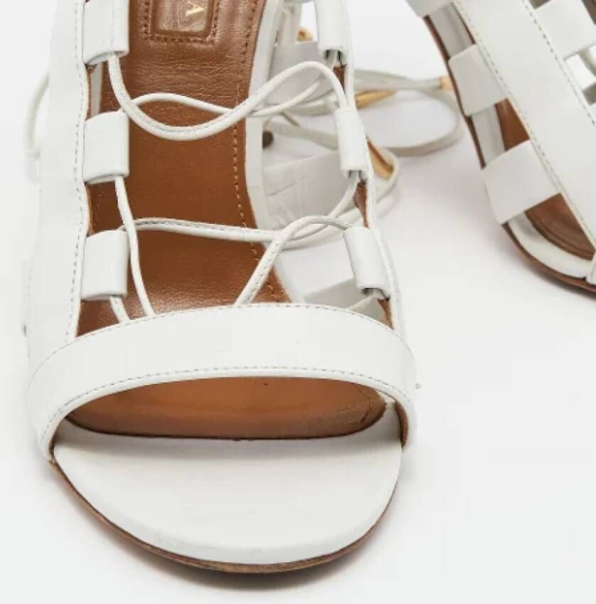 Aquazzura Pre-owned Leather sandals White Dames