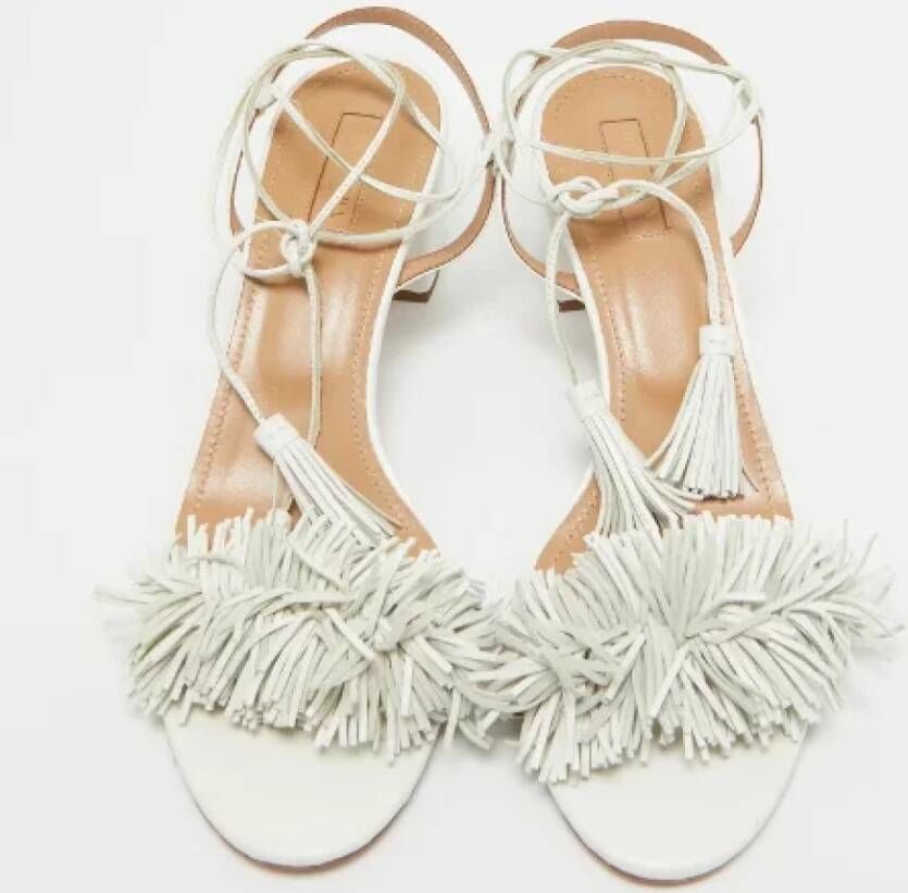 Aquazzura Pre-owned Leather sandals White Dames