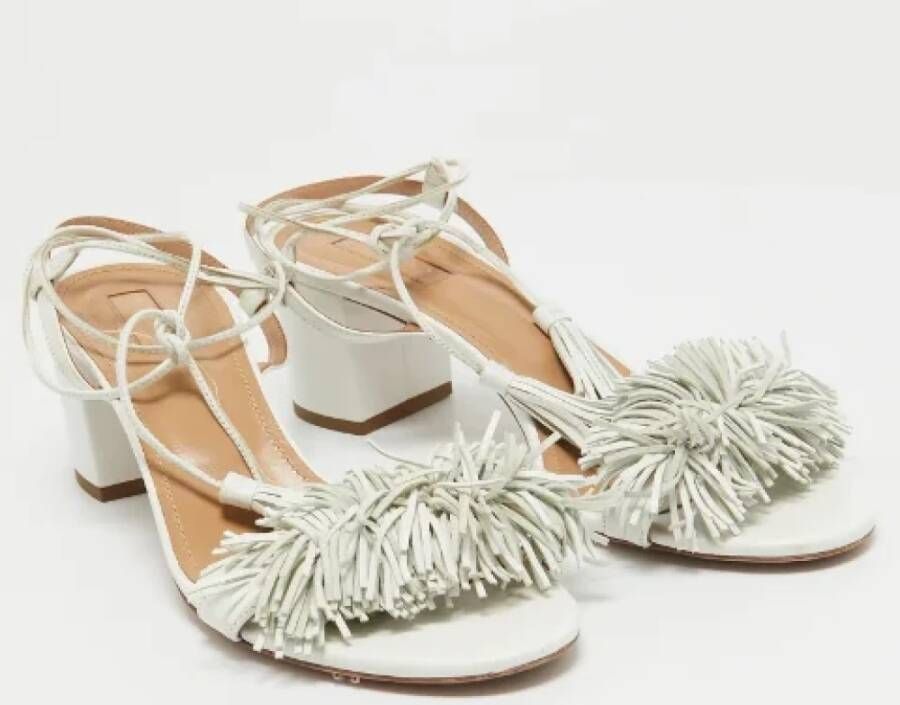 Aquazzura Pre-owned Leather sandals White Dames