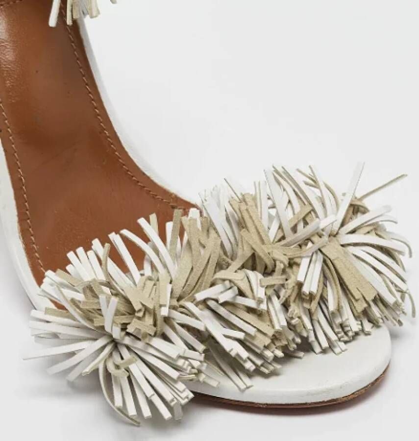 Aquazzura Pre-owned Leather sandals White Dames