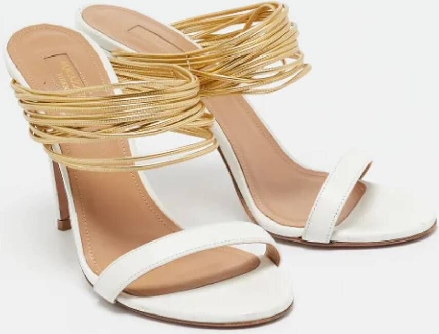 Aquazzura Pre-owned Leather sandals White Dames