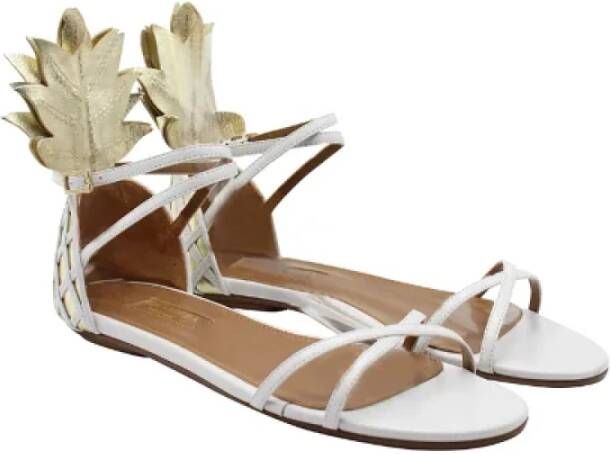 Aquazzura Pre-owned Leather sandals White Dames