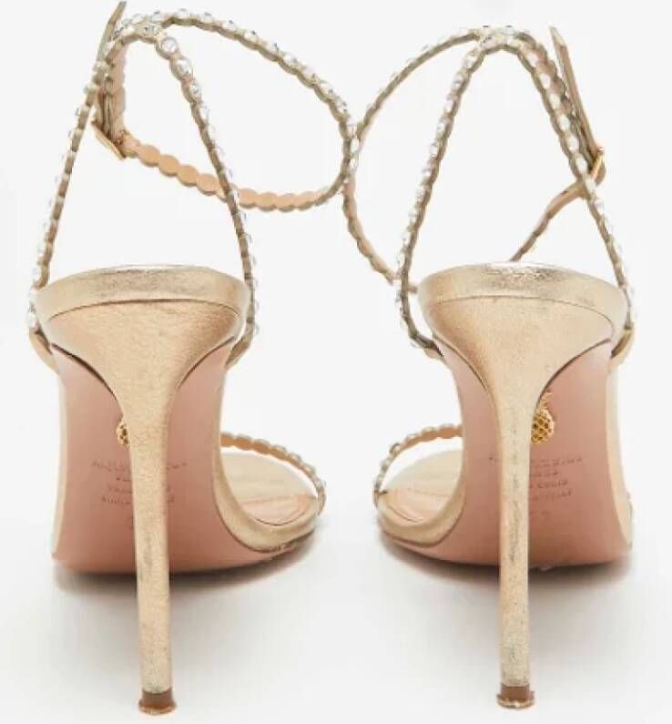 Aquazzura Pre-owned Leather sandals Yellow Dames