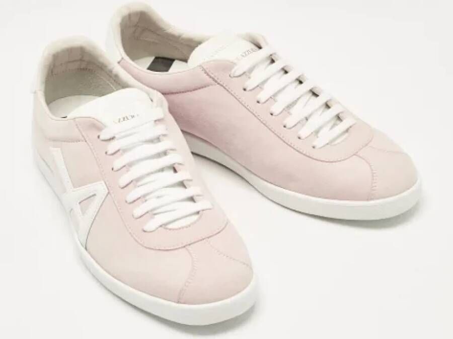 Aquazzura Pre-owned Leather sneakers Pink Dames