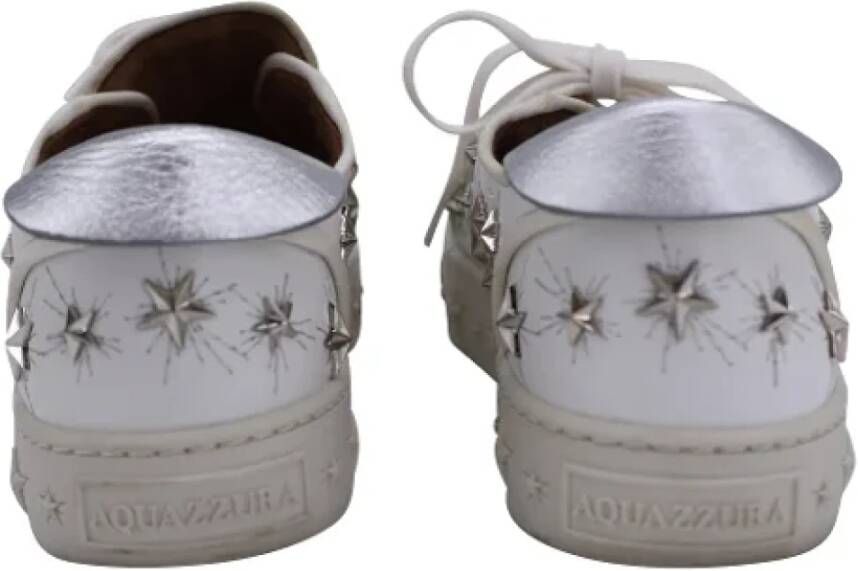 Aquazzura Pre-owned Leather sneakers White Dames