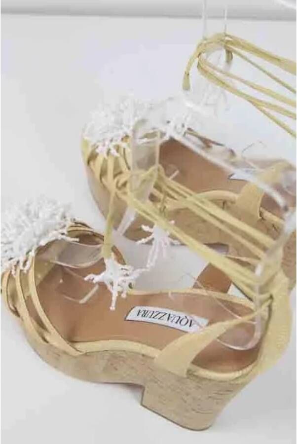 Aquazzura Pre-owned Polyester sandals Beige Dames