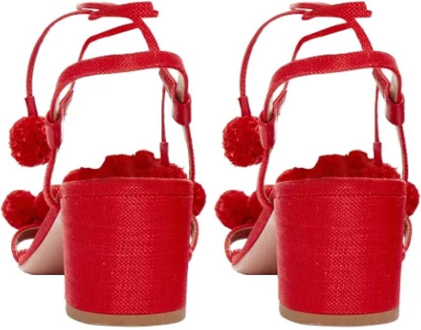 Aquazzura Pre-owned Raffia heels Red Dames