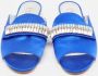 Aquazzura Pre-owned Satin flats Blue Dames - Thumbnail 3