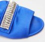 Aquazzura Pre-owned Satin flats Blue Dames - Thumbnail 7