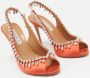 Aquazzura Pre-owned Satin heels Orange Dames - Thumbnail 2