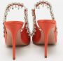 Aquazzura Pre-owned Satin heels Orange Dames - Thumbnail 3