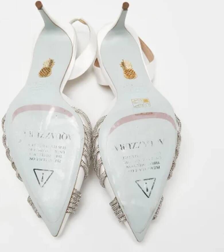 Aquazzura Pre-owned Satin heels White Dames