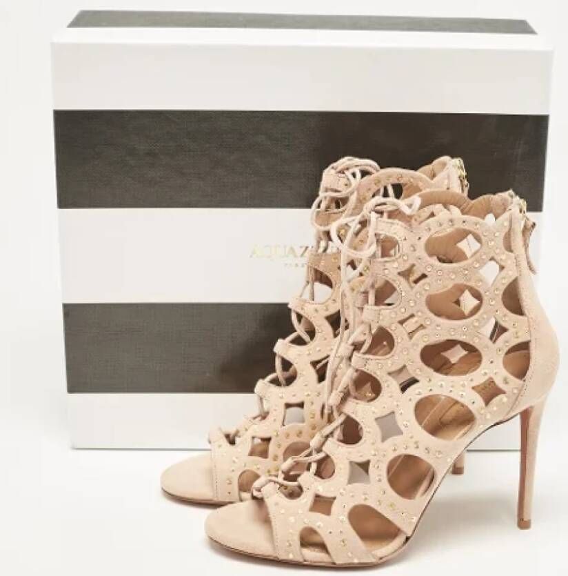 Aquazzura Pre-owned Suede boots Beige Dames