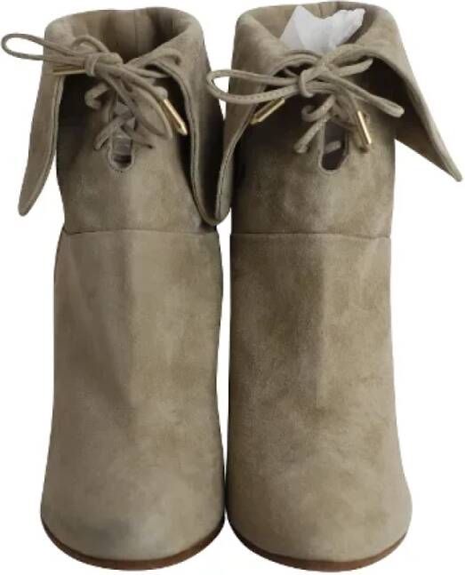 Aquazzura Pre-owned Suede boots Beige Dames