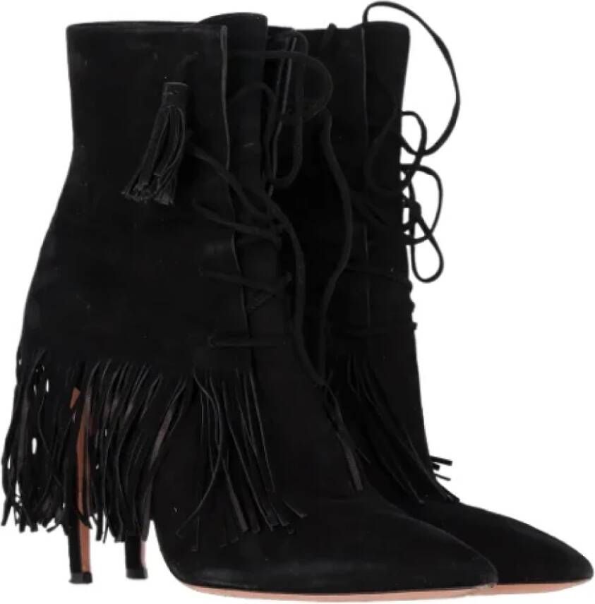 Aquazzura Pre-owned Suede boots Black Dames