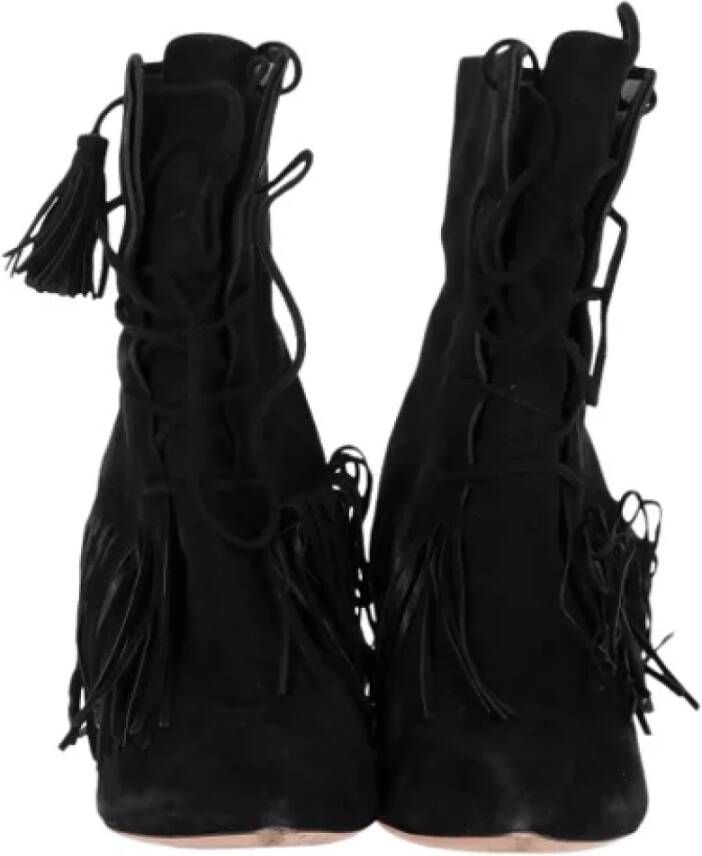 Aquazzura Pre-owned Suede boots Black Dames