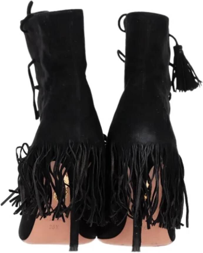 Aquazzura Pre-owned Suede boots Black Dames