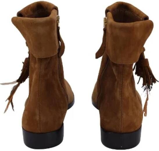 Aquazzura Pre-owned Suede boots Brown Dames