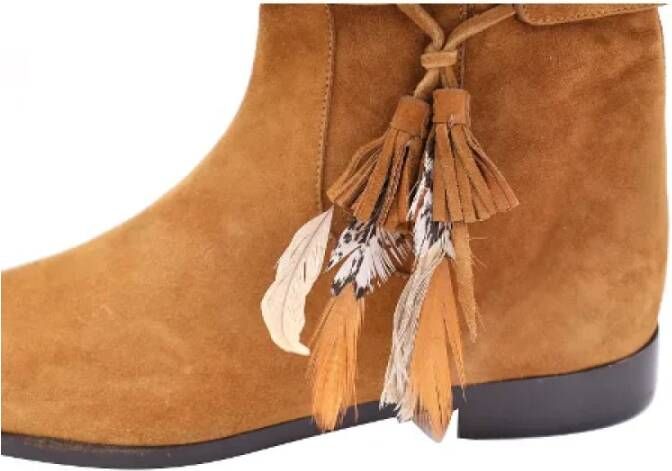 Aquazzura Pre-owned Suede boots Brown Dames