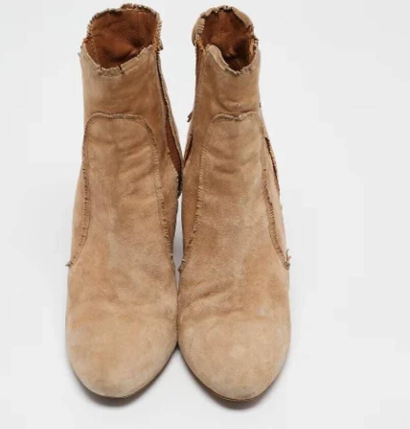 Aquazzura Pre-owned Suede boots Brown Dames